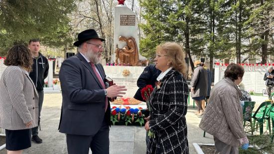 У мемориала павшим воинам на еврейском кладбище в Ново-Ленино прошёл траурный митинг